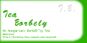 tea borbely business card